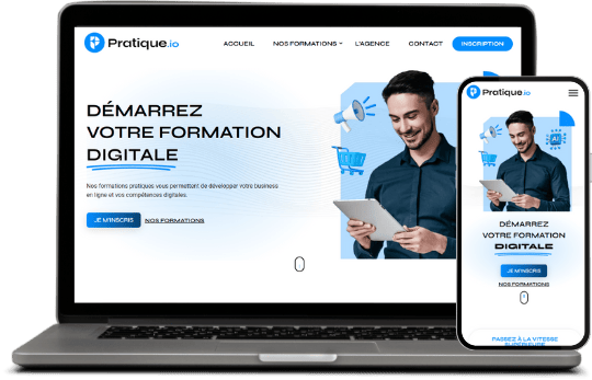 Capture d'écran du site web pratique.io réalisé par l'agence de marketing digital 10gital basée au Maroc