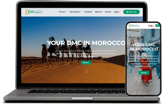 Site internet d'une agence de voyage créé par 10gital, agence de marketing digital à Casablanca Maroc